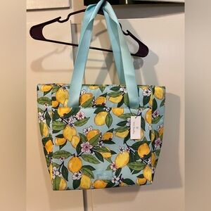 Vera Bradley Blue and Yellow Lemon Tote